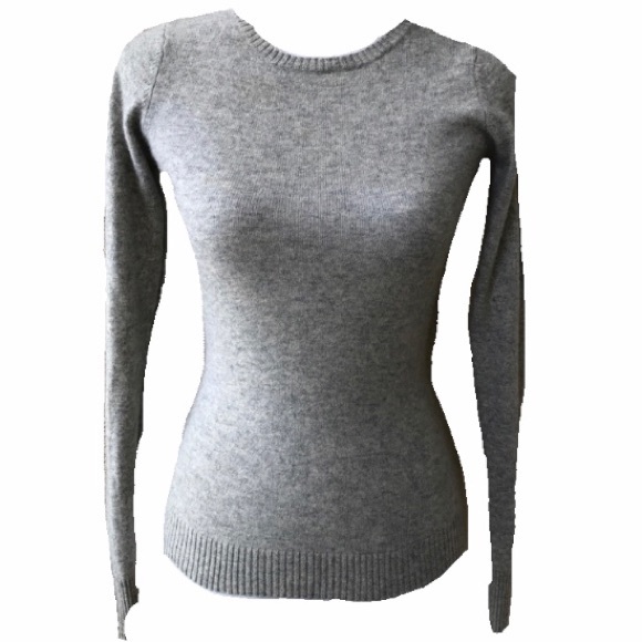 Malika Cashmere Sweater Heather Grey Crewneck S! - Picture 2 of 7